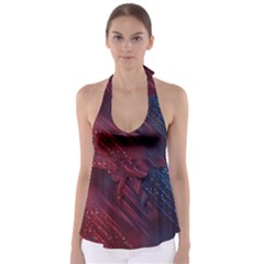 Illustrations Space Purple Tie Back Tankini Top by anzea