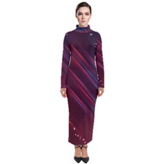 Illustrations Space Purple Turtleneck Maxi Dress