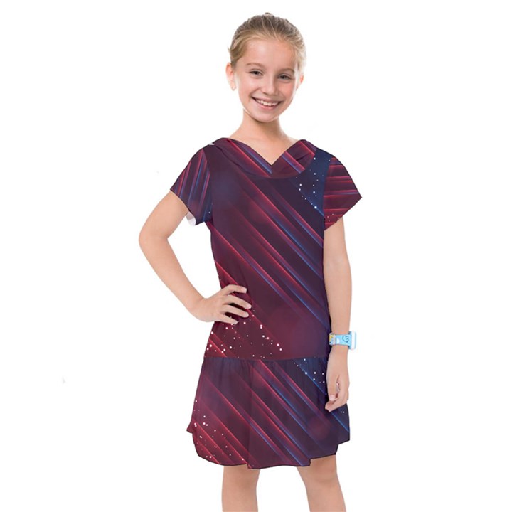 Illustrations Space Purple Kids  Drop Waist Dress