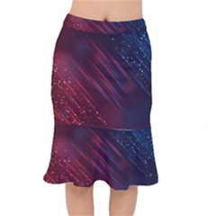 Illustrations Space Purple Short Mermaid Skirt