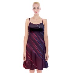 Illustrations Space Purple Spaghetti Strap Velvet Dress