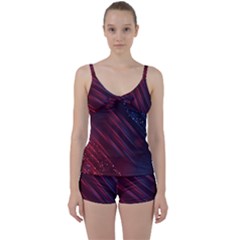 Illustrations Space Purple Tie Front Two Piece Tankini by anzea