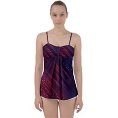 Illustrations Space Purple Babydoll Tankini Top by anzea