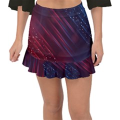 Illustrations Space Purple Fishtail Mini Chiffon Skirt