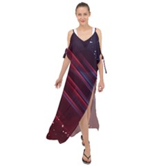 Illustrations Space Purple Maxi Chiffon Cover Up Dress