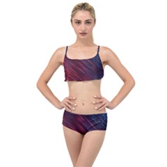 Illustrations Space Purple Layered Top Bikini Set