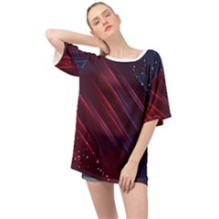 Illustrations Space Purple Oversized Chiffon Top by anzea