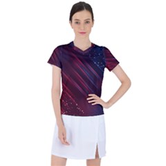 Illustrations Space Purple Women s Sports Top