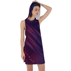 Illustrations Space Purple Racer Back Hoodie Dress by anzea