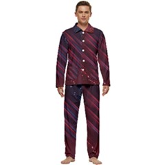 Illustrations Space Purple Men s Long Sleeve Velvet Pocket Pajamas Set