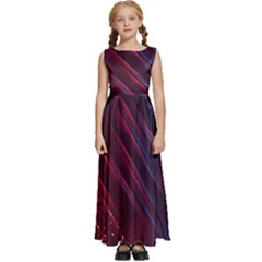 Illustrations Space Purple Kids  Satin Sleeveless Maxi Dress