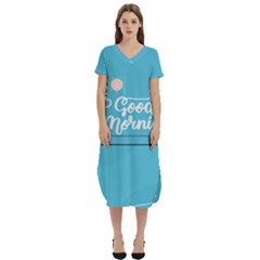 Background Good Morning T-shirt Midi Dress With Pockets by anzea