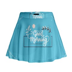 Background Good Morning Mini Flare Skirt