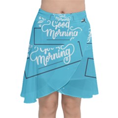 Background Good Morning Chiffon Wrap Front Skirt