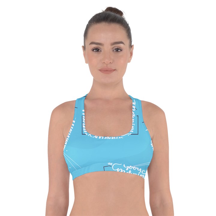 Background Good Morning Cross Back Sports Bra