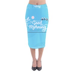 Background Good Morning Velvet Midi Pencil Skirt