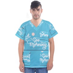 Background Good Morning Men s V-neck Scrub Top