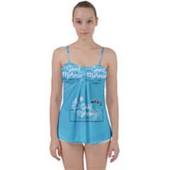 Background Good Morning Babydoll Tankini Top by anzea