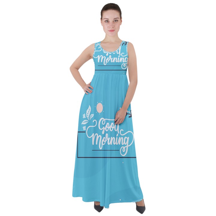 Background Good Morning Empire Waist Velour Maxi Dress