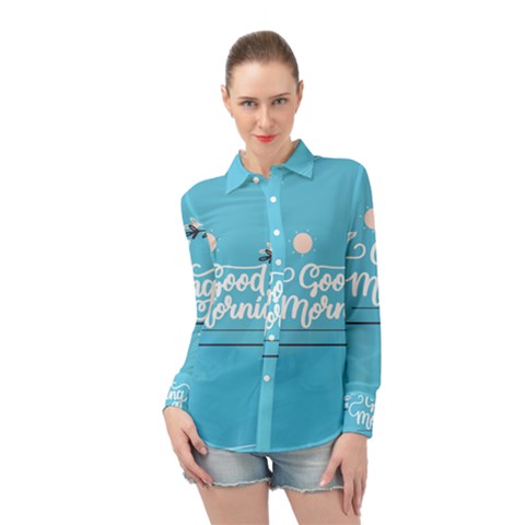 Background Good Morning Long Sleeve Chiffon Shirt by anzea