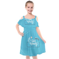 Background Good Morning Kids  Cut Out Shoulders Chiffon Dress