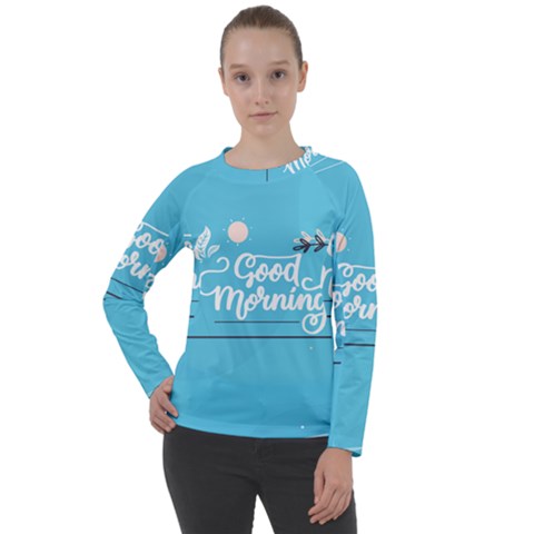 Background Good Morning Women s Long Sleeve Raglan T-shirt by anzea