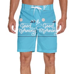 Background Good Morning Men s Beach Shorts