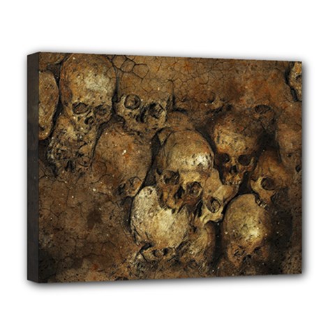 Skull Texture Vintage Deluxe Canvas 20  X 16  (stretched)