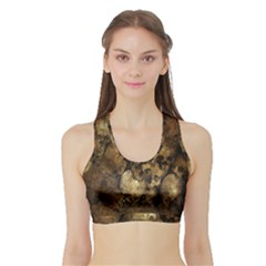 Skull Texture Vintage Sports Bra With Border