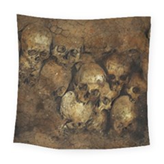 Skull Texture Vintage Square Tapestry (large)