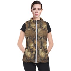 Skull Texture Vintage Women s Puffer Vest