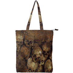 Skull Texture Vintage Double Zip Up Tote Bag