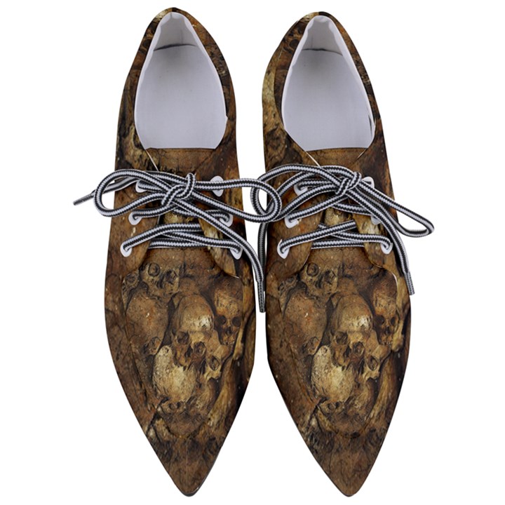 Skull Texture Vintage Pointed Oxford Shoes