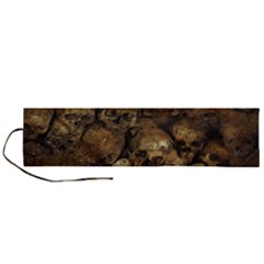 Skull Texture Vintage Roll Up Canvas Pencil Holder (l)