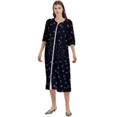 Abstract Texture Women s Cotton 3/4 Sleeve Nightgown