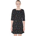 Abstract Texture Quarter Sleeve Pocket Dress View1