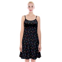 Abstract Texture Spaghetti Strap Velvet Dress