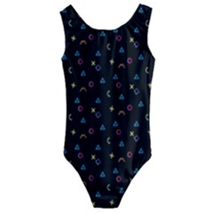 Abstract Texture Kids  Cut-out Back One Piece Swimsuit