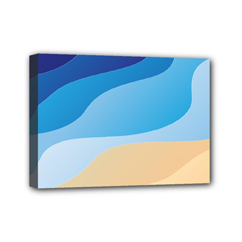 Illustrations Waves Line Rainbow Mini Canvas 7  X 5  (stretched) by anzea