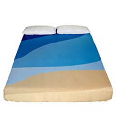 Illustrations Waves Line Rainbow Fitted Sheet (california King Size) by anzea