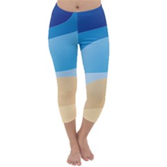 Illustrations Waves Line Rainbow Capri Winter Leggings 