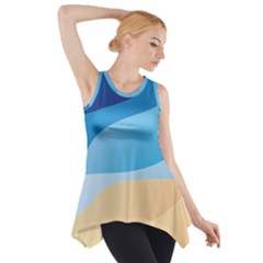 Illustrations Waves Line Rainbow Side Drop Tank Tunic by anzea