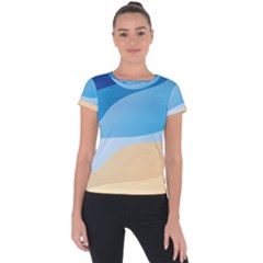 Illustrations Waves Line Rainbow Short Sleeve Sports Top 