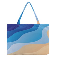 Illustrations Waves Line Rainbow Zipper Medium Tote Bag