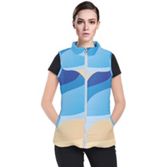 Illustrations Waves Line Rainbow Women s Puffer Vest