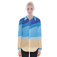 Illustrations Waves Line Rainbow Womens Long Sleeve Shirt