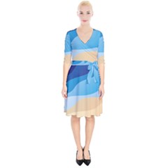 Illustrations Waves Line Rainbow Wrap Up Cocktail Dress by anzea