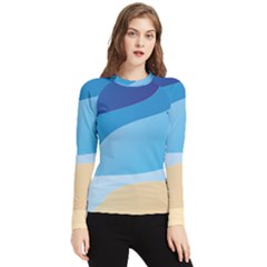 Illustrations Waves Line Rainbow Women s Long Sleeve Rash Guard