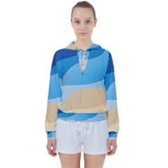 Illustrations Waves Line Rainbow Women s Tie Up Sweat