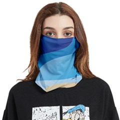 Illustrations Waves Line Rainbow Face Covering Bandana (two Sides)